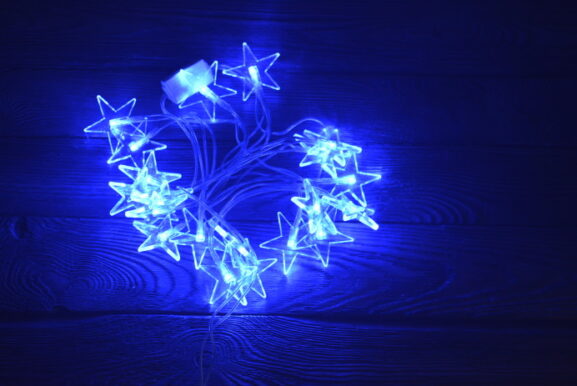 Gwiazdki niebieskieLEd na prą świąteczne i do pokoju dziecięcego